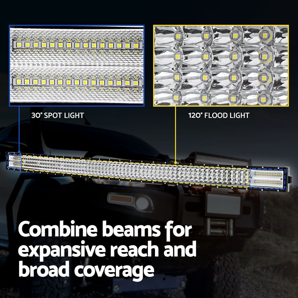 Automotive Lights: Giantz LED Driving Light 50 Inch Flood Spot Light Bar Driving Lamp Offroad Truck