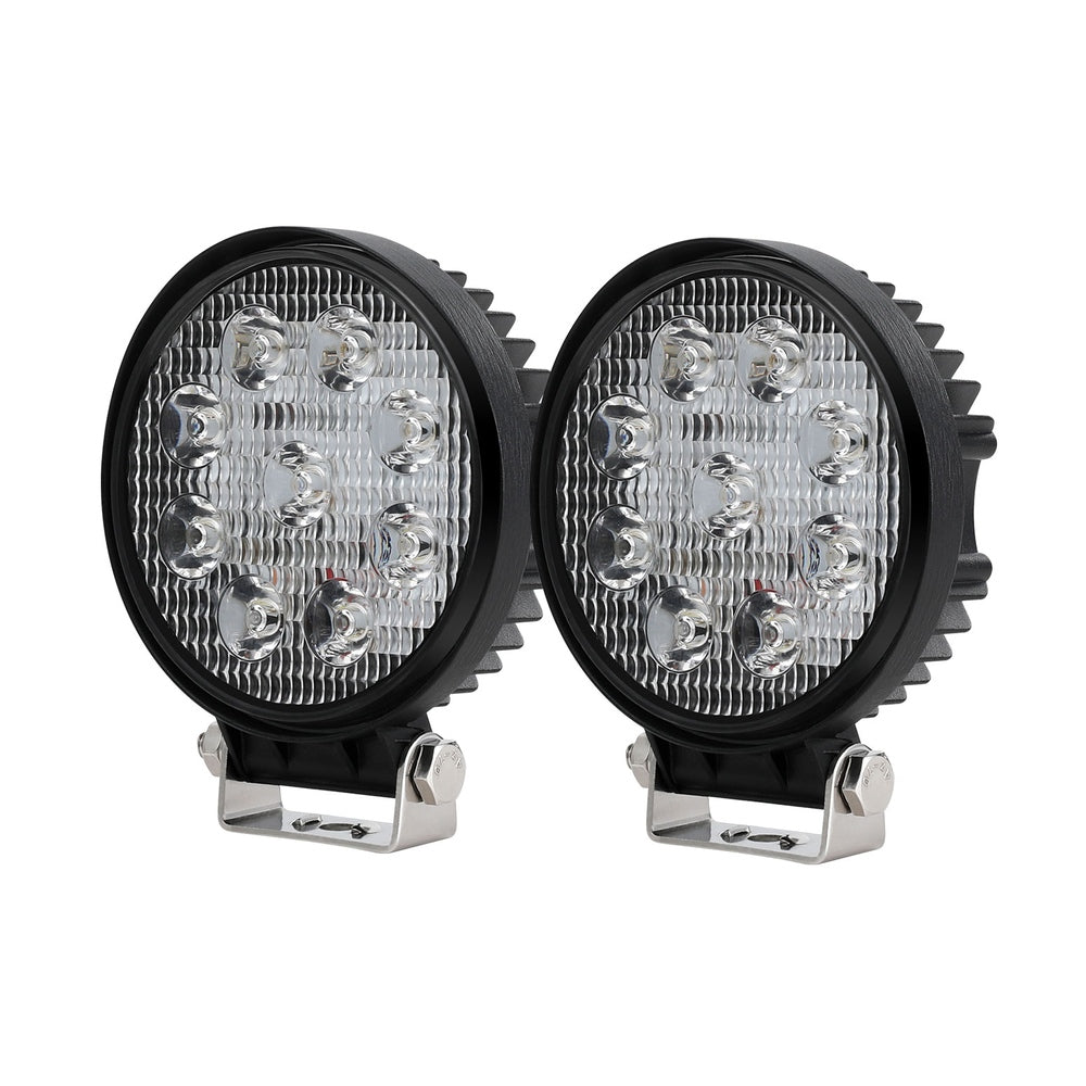 Automotive Lights: Giantz Pair LED Driving Lights 4.5 Inch Flood Spot Lights Car Truck SUV 12V 24V