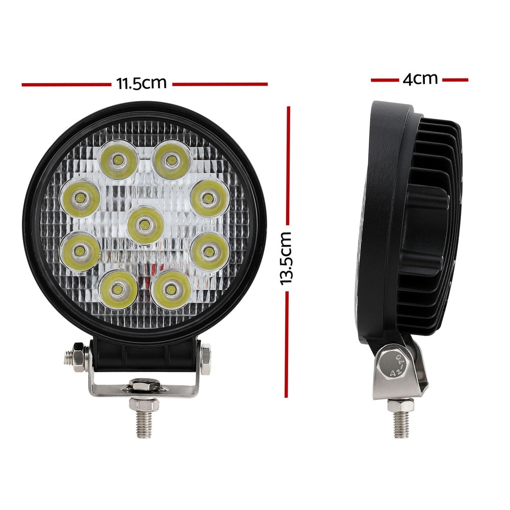 Automotive Lights: Giantz Pair LED Driving Lights 4.5 Inch Flood Spot Lights Car Truck SUV 12V 24V