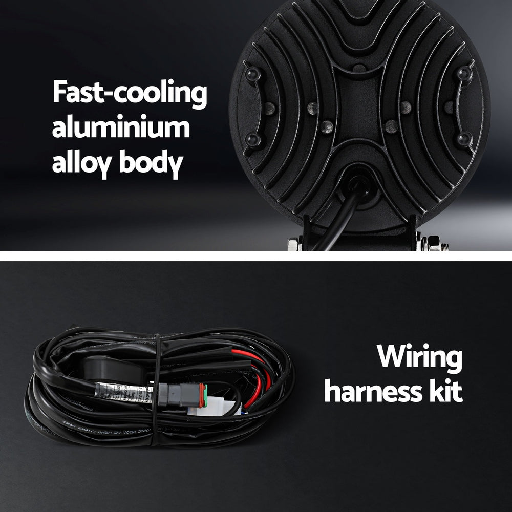 Automotive Lights: Giantz Pair LED Driving Lights 4.5 Inch Flood Spot Lights Car Truck SUV 12V 24V