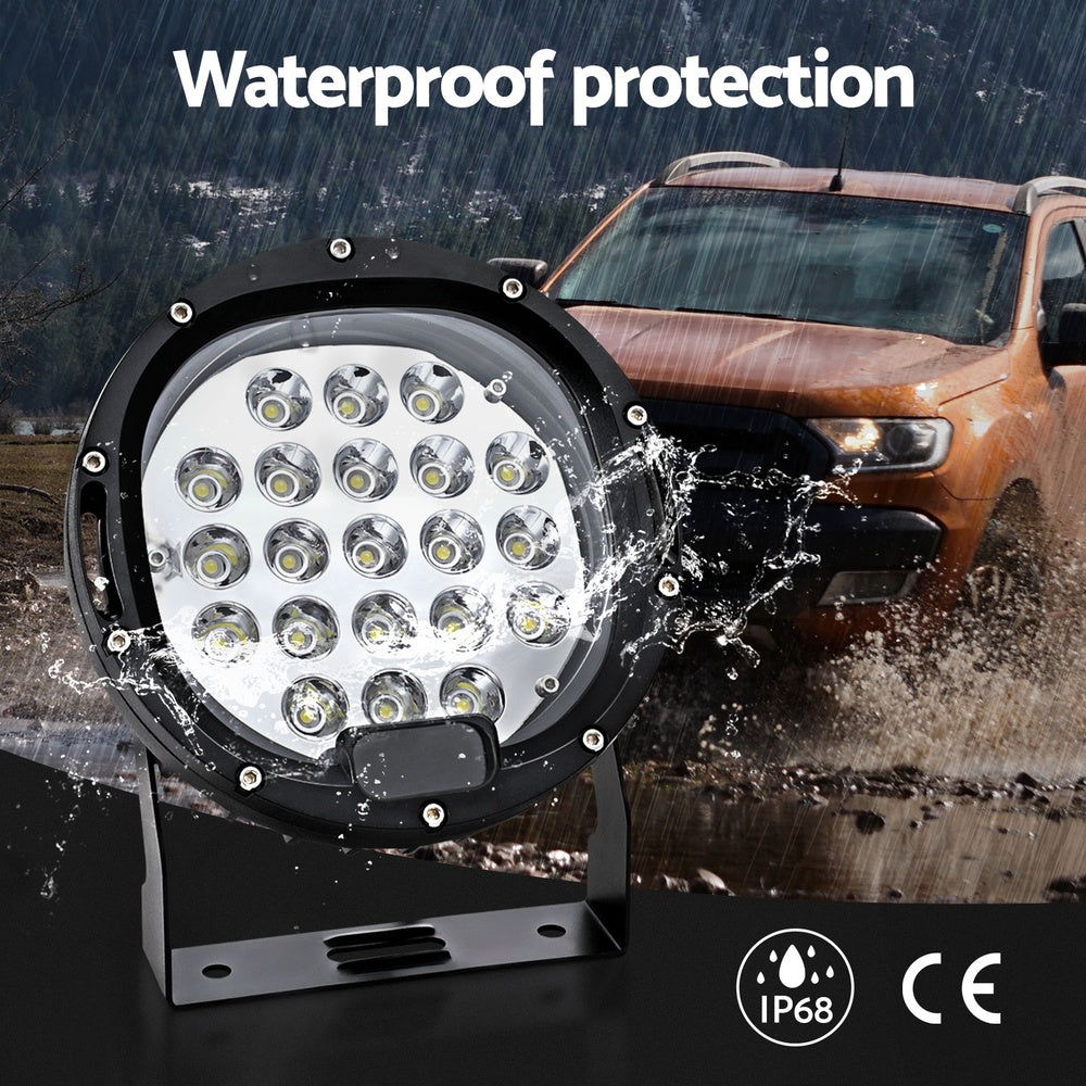 Automotive Lights: Giantz Pair LED Driving Lights 7 Inch Flood Spot Lights Car Truck SUV 12V 24V