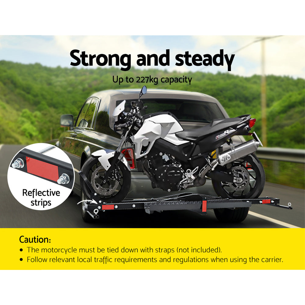 Bicycle Stands & Storage: Giantz Motorcycle Motorbike Carrier Rack Arm Dirt Bike Ramp 2"Towbar Steel Black,Giantz Motorcycle Motorbike Carrier Rack Arm Dirt Bike Ramp 2"Towbar Steel Black