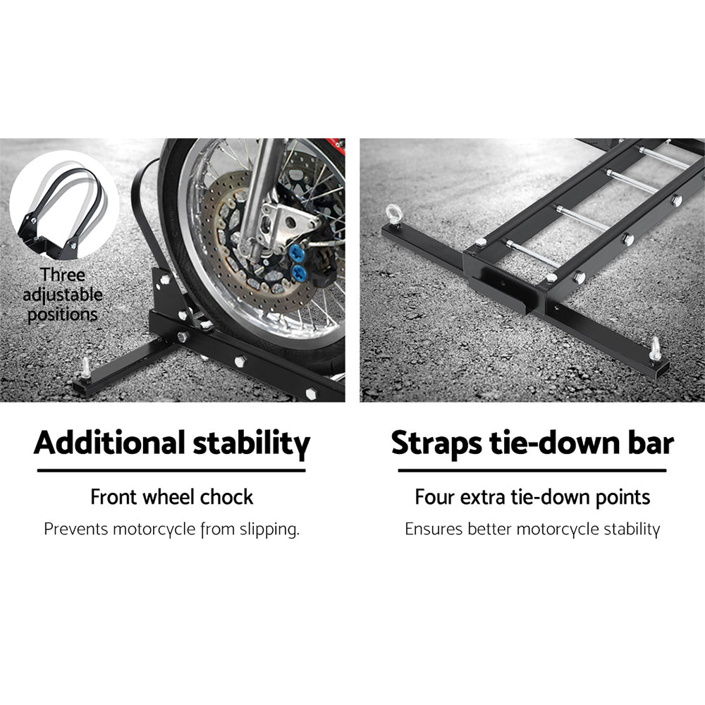 Bicycle Stands & Storage: Giantz Motorcycle Motorbike Carrier Rack Arm Dirt Bike Ramp 2"Towbar Steel Black,Giantz Motorcycle Motorbike Carrier Rack Arm Dirt Bike Ramp 2"Towbar Steel Black