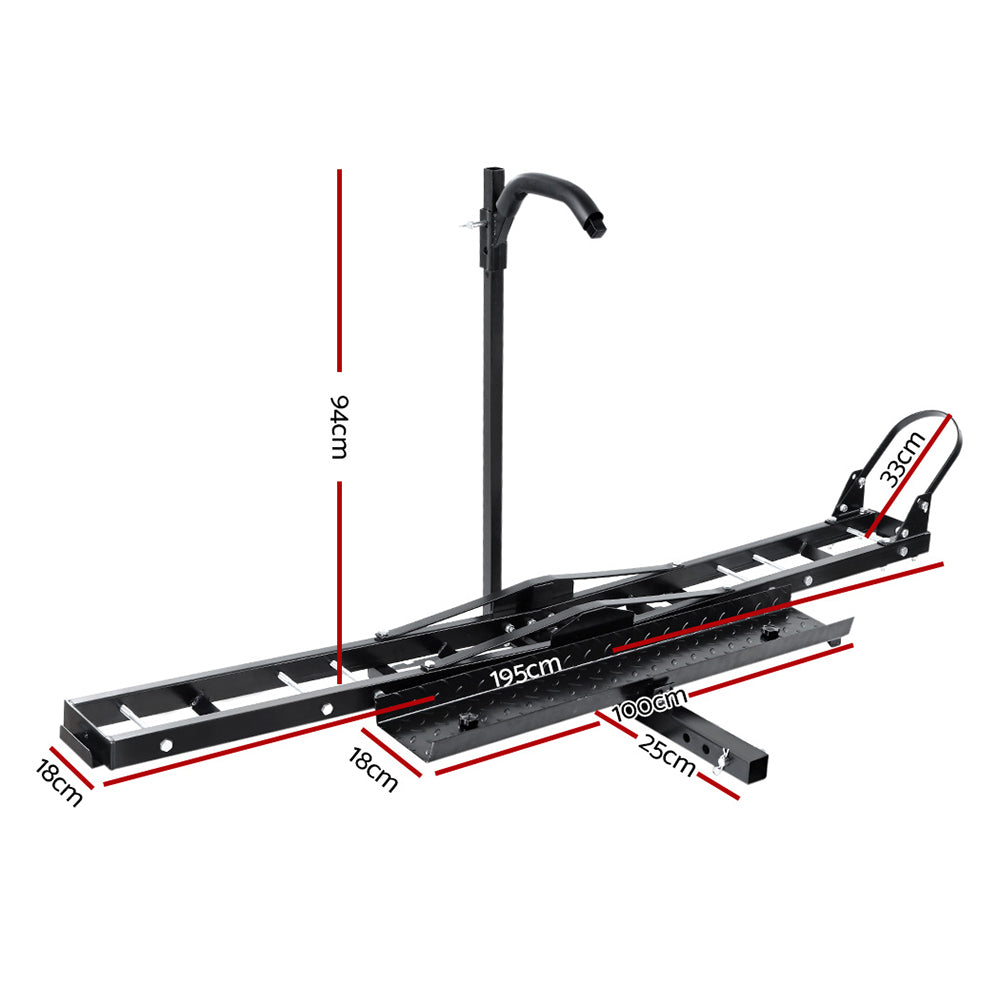 Bicycle Stands & Storage: Giantz Motorcycle Motorbike Carrier Rack Ramp 2"Towbar Adjustable Height Black,Giantz Motorcycle Motorbike Carrier Rack Ramp 2"Towbar Adjustable Height Black