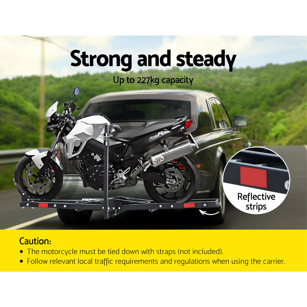 Bicycle Stands & Storage: Giantz Motorcycle Motorbike Carrier Rack Ramp 2"Towbar Adjustable Height Black,Giantz Motorcycle Motorbike Carrier Rack Ramp 2"Towbar Adjustable Height Black