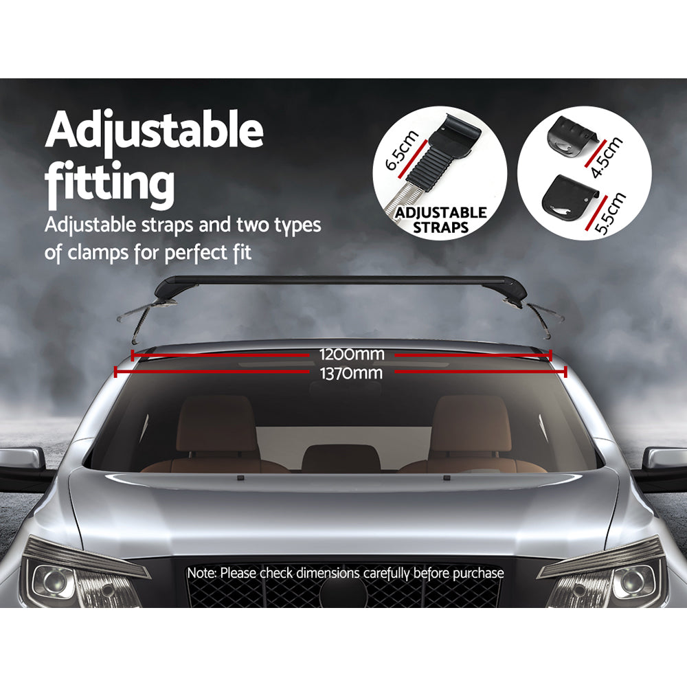 Cross Bar: Universal Car Roof Racks Pod Aluminium Cross Bars Clamps Lockable 90cm Black
