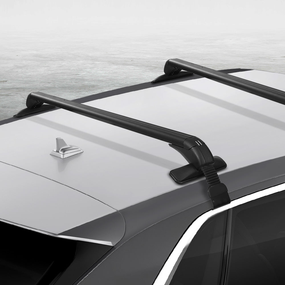 Cross Bar: Universal Car Roof Racks Pod Aluminium Cross Bars Clamps Lockable 90cm Black