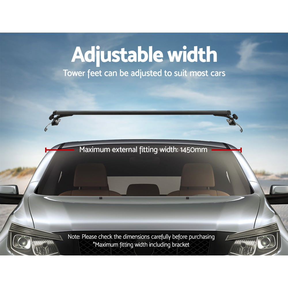 Cross Bar: Universal Car Roof Racks Pod Aluminium Cross Bars Brackets 145cm Black