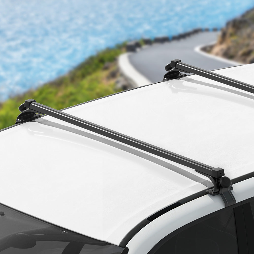 Cross Bar: Universal Car Roof Racks Pod Aluminium Cross Bars Brackets 145cm Black