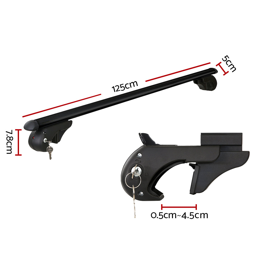 Cross Bar: Universal Car Roof Racks Pod Aluminium Cross Bars Adjustable 108cm Black