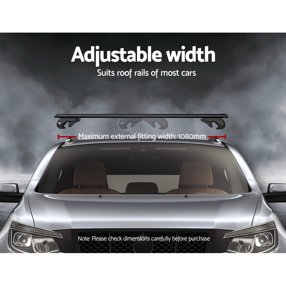 Cross Bar: Universal Car Roof Racks Pod Aluminium Cross Bars Adjustable 108cm Black