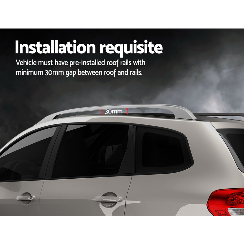 Cross Bar: Universal Car Roof Racks Pod Aluminium Cross Bars Adjustable 108cm Silver
