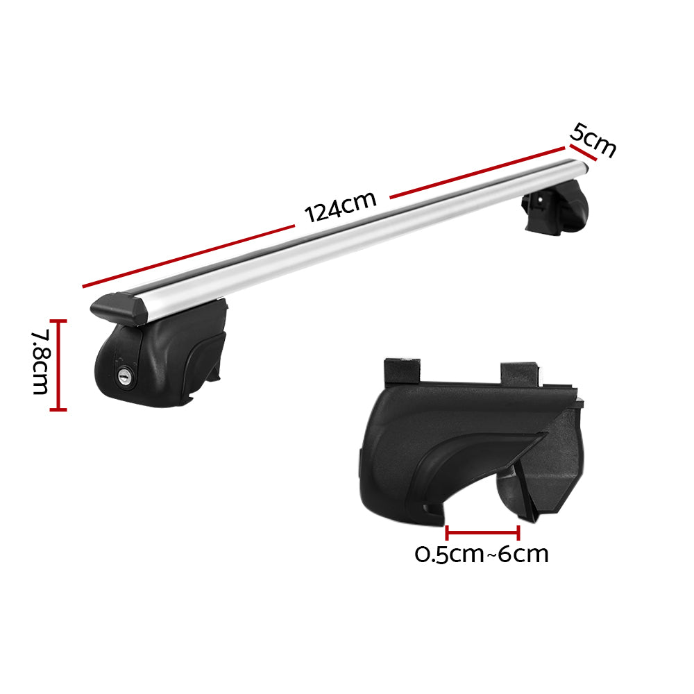 Cross Bar: Universal Car Roof Racks Pod Aluminium Cross Bars Upgraded Holder 111cm Silver