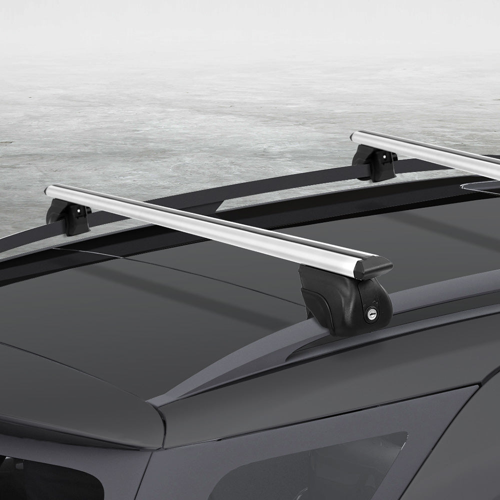 Cross Bar: Universal Car Roof Racks Pod Aluminium Cross Bars Upgraded Holder 111cm Silver