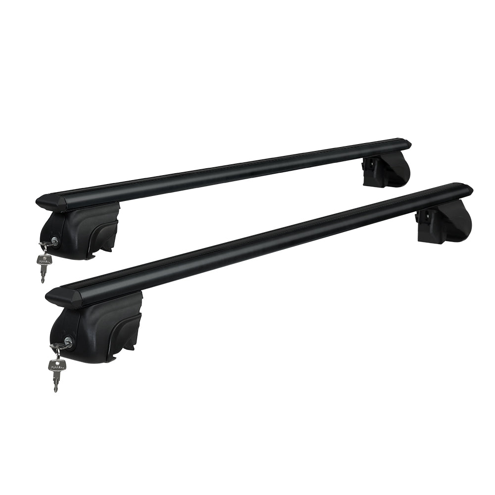 Cross Bar: Universal Car Roof Racks Pod Aluminium Cross Bars Upgraded Holder 126cm Black