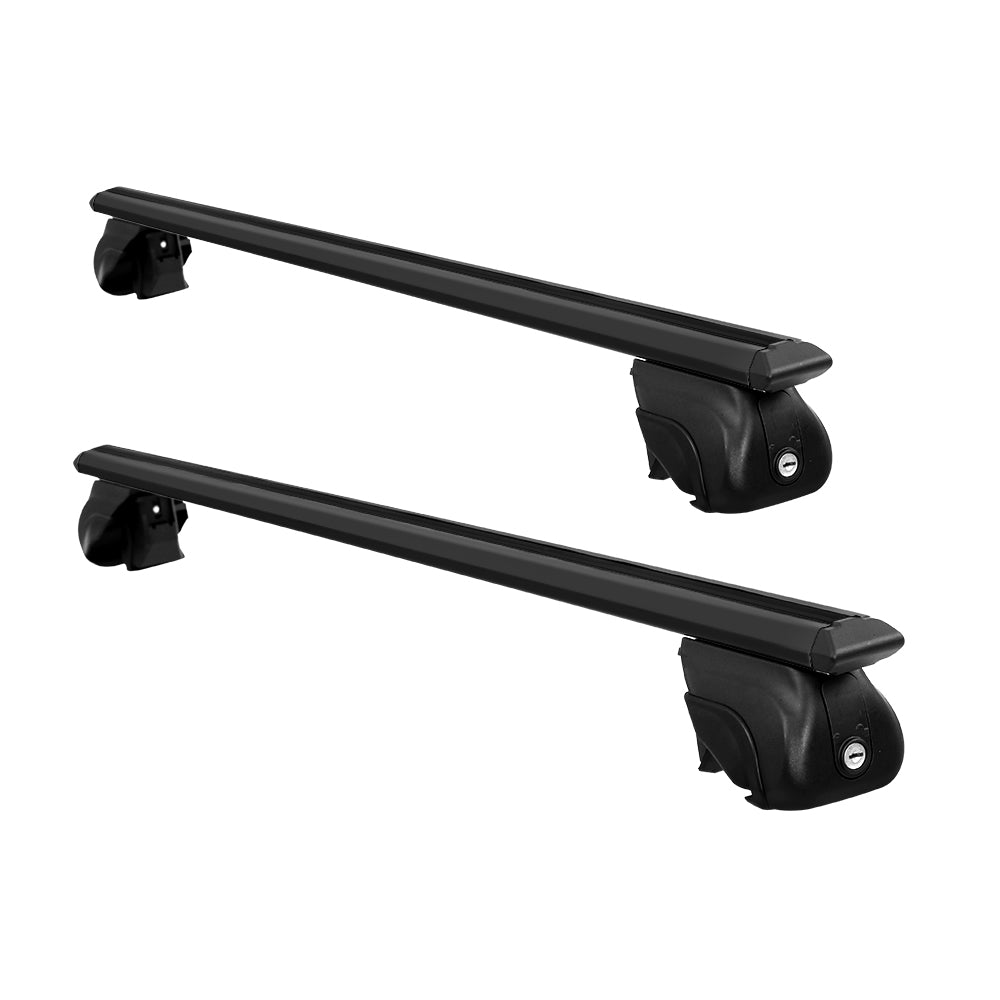 Cross Bar: Universal Car Roof Racks Pod Aluminium Cross Bars Upgraded Holder 126cm Black