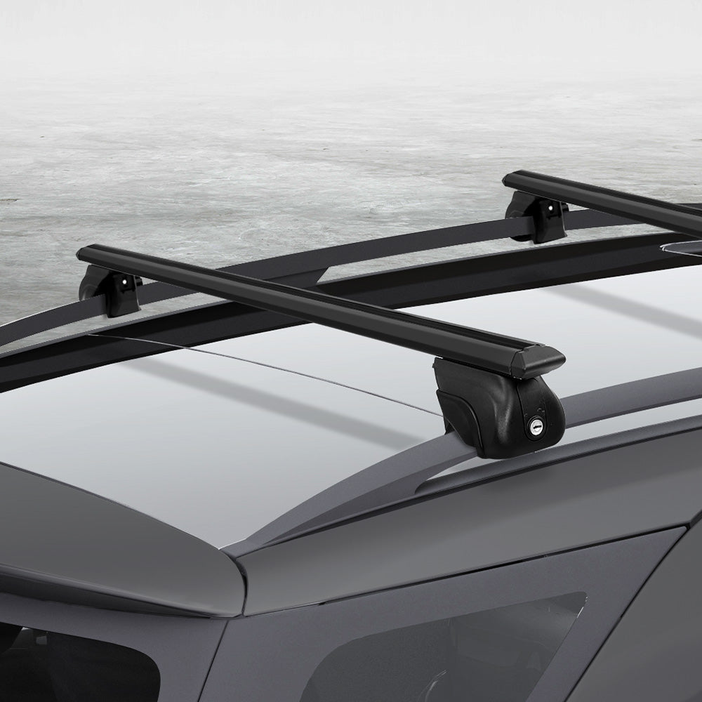 Cross Bar: Universal Car Roof Racks Pod Aluminium Cross Bars Upgraded Holder 126cm Black