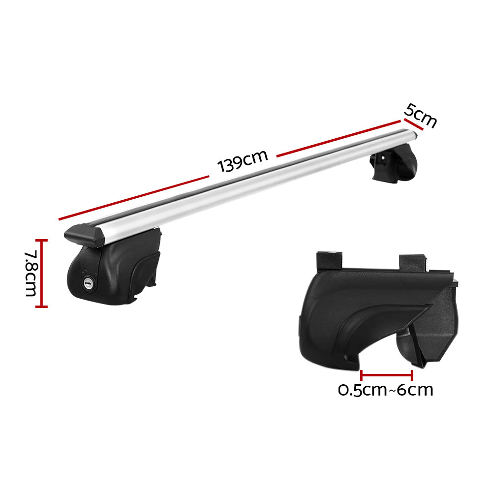 Cross Bar: Universal Car Roof Racks Pod Aluminium Cross Bars Upgraded Holder 126cm Silver