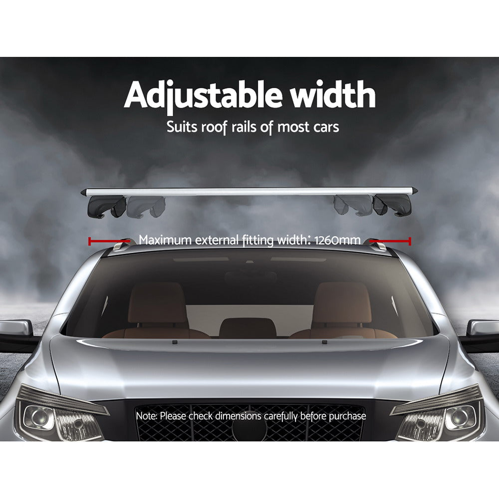 Cross Bar: Universal Car Roof Racks Pod Aluminium Cross Bars Upgraded Holder 126cm Silver
