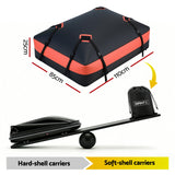 Cross Bar: Giantz Roof Top Cargo Bag Waterproof Car Luggage Carrier 15 Cubic Ft Universal