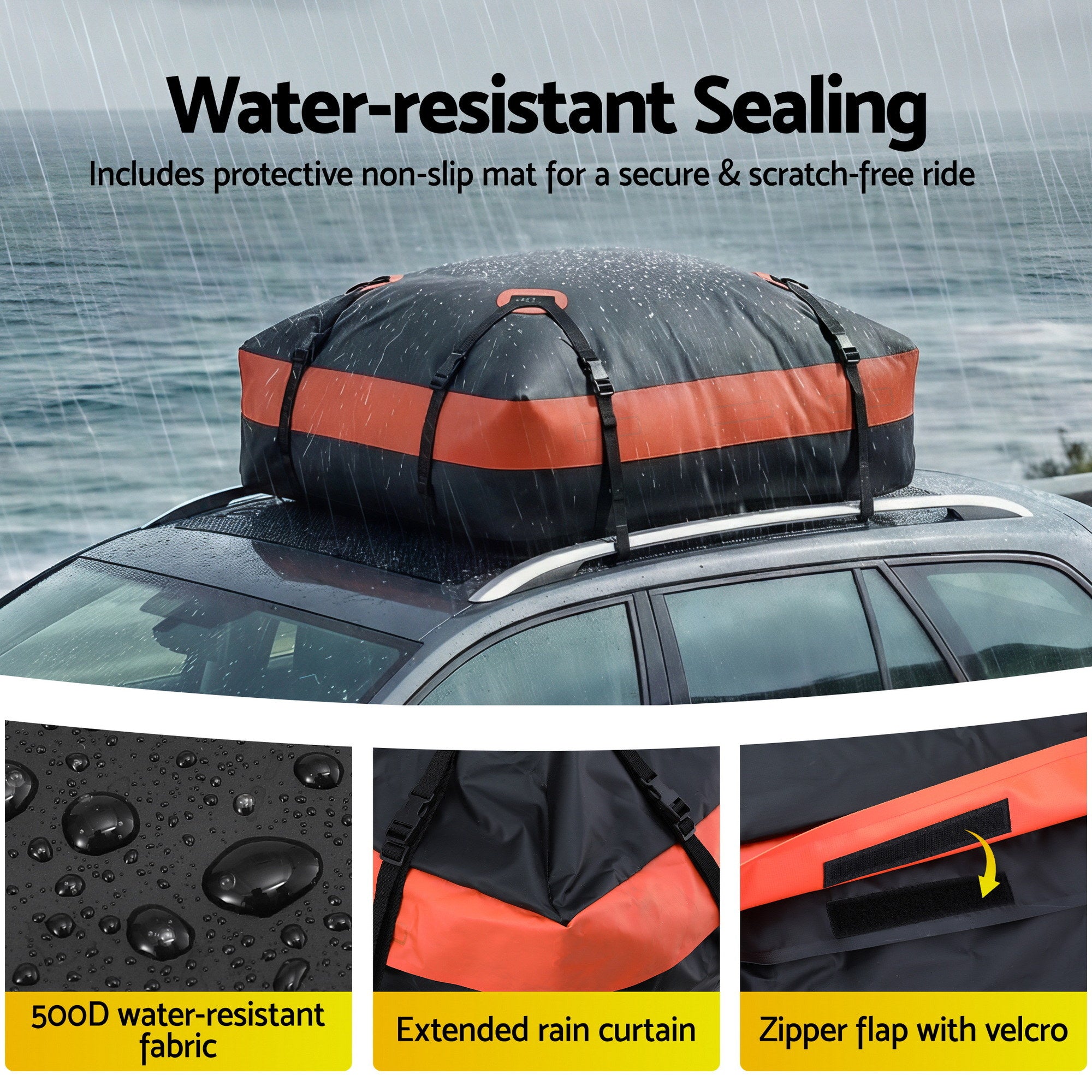 Giantz Rooftop Cargo Bag Waterproof Car Luggage Carrier 15 Cubic Ft Universal