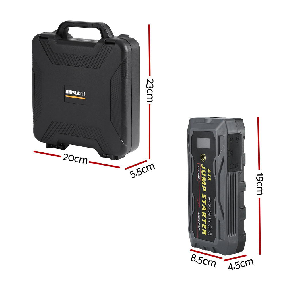 Power Banks & Chargers: Giantz 2000A Portable Car Jump Starter 12V Lithium Battery Booster Pack Power Bank & Jumper Cables