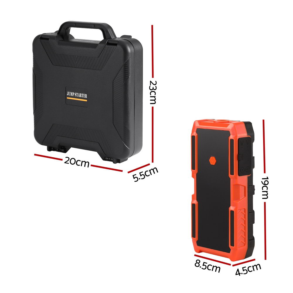 Power Banks & Chargers: Giantz 3000A Portable Car Jump Starter 12V Lithium Battery Booster Pack Power Bank & Jumper Cables