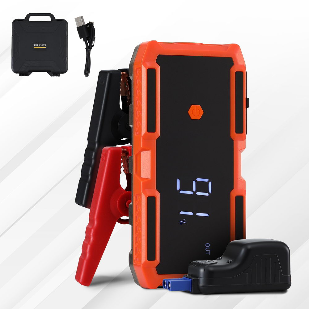 Power Banks & Chargers: Giantz 3000A Portable Car Jump Starter 12V Lithium Battery Booster Pack Power Bank & Jumper Cables