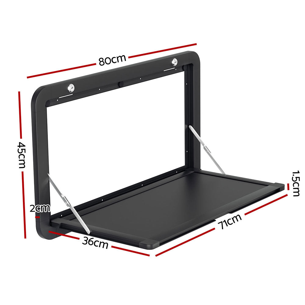 Camp Furniture: Weisshorn Caravan Table 800 x 450mm Folding Lockable Black