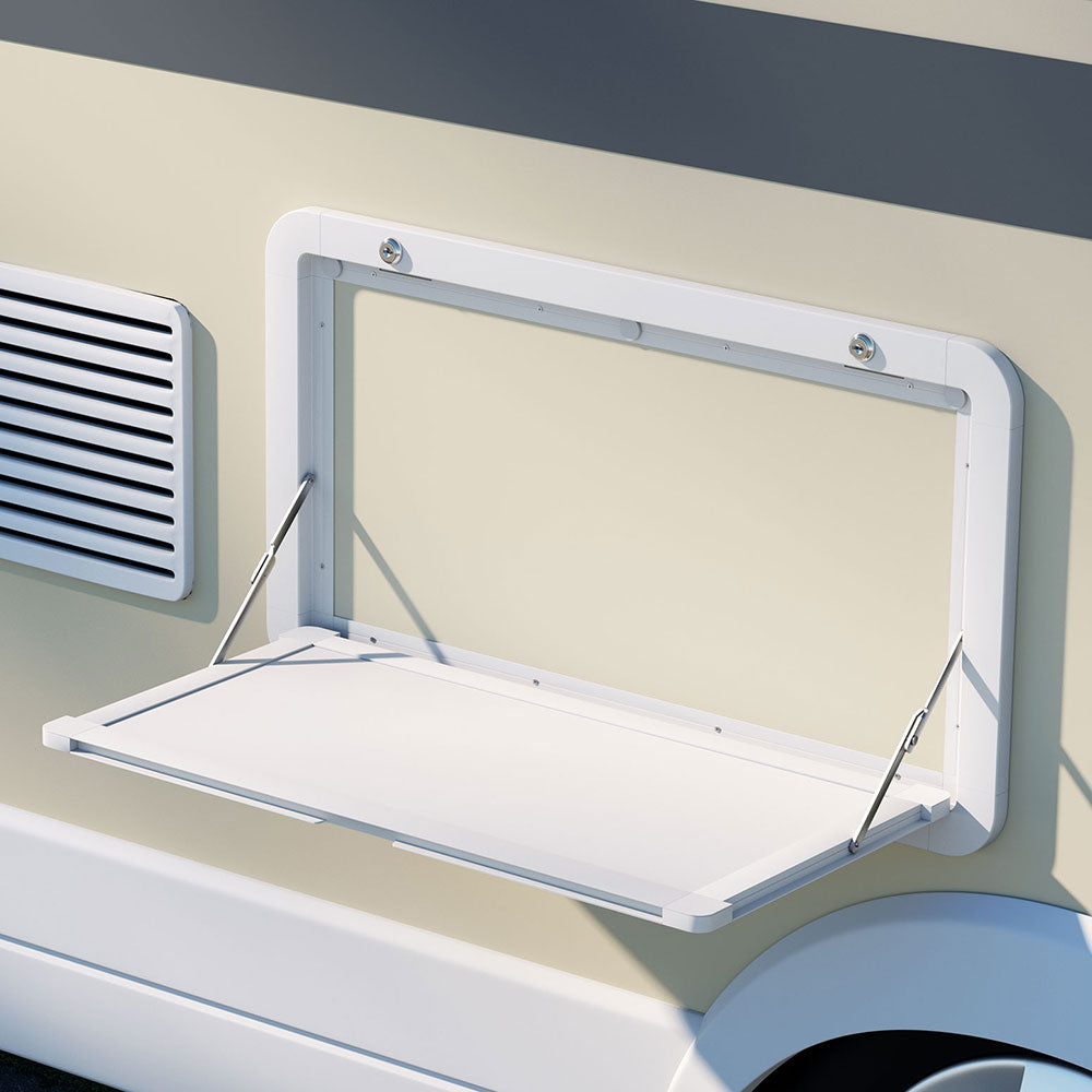 Bicycle Stands & Storage: Weisshorn Caravan Table 800 x 450mm Folding Lockable White