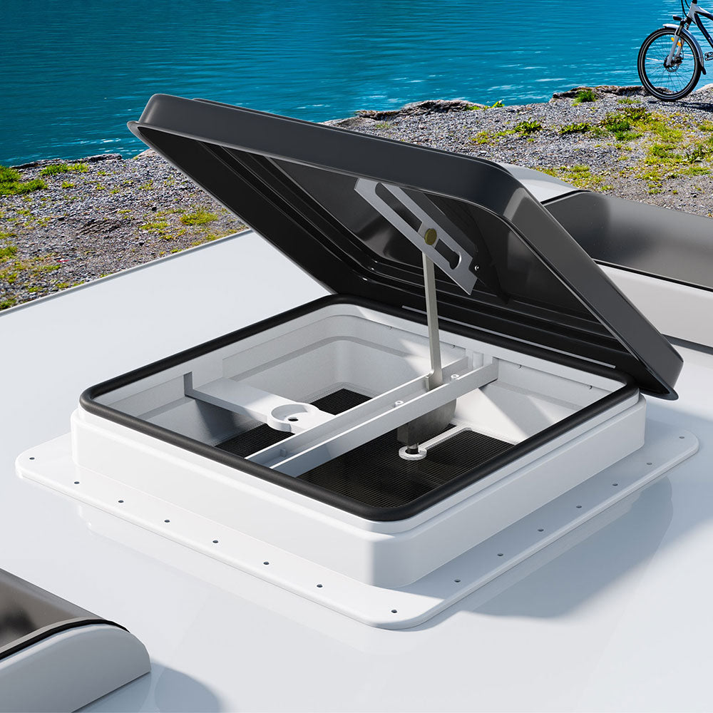 Caravan Accessories: Weisshorn Caravan Roof Vent Hatch RV Skylight Motorhome Camper 350x350mm Black