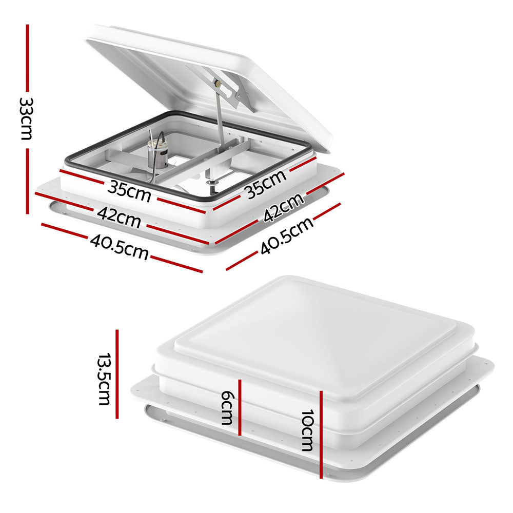 Caravan Accessories: Weisshorn Caravan Roof Vent Fan Air Exhaust Hatch 12V RV Motorhome Camper White