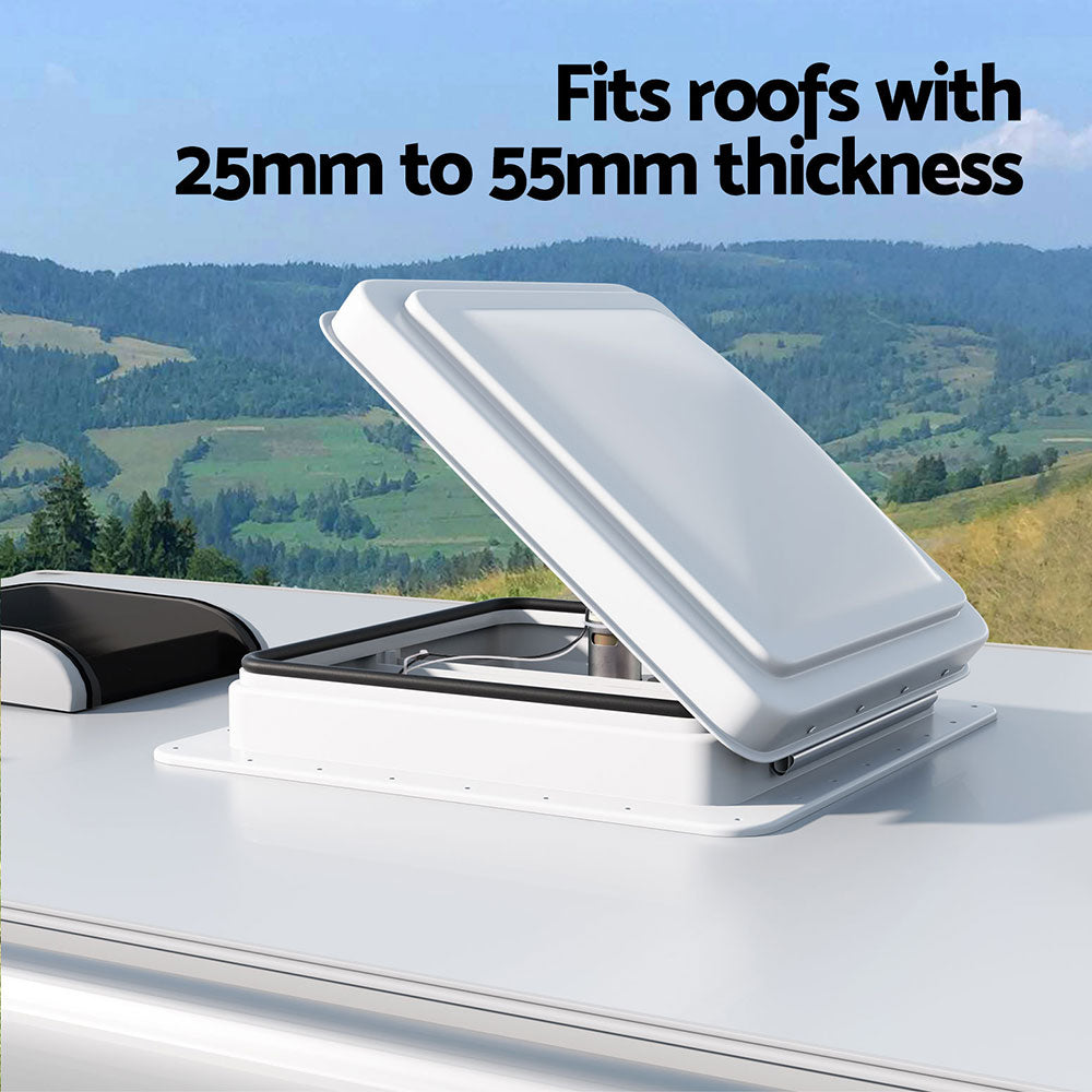 Caravan Accessories: Weisshorn Caravan Roof Vent Fan Air Exhaust Hatch 12V RV Motorhome Camper White