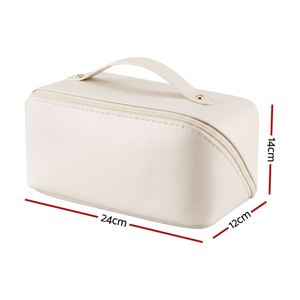 Embellir Makeup Case Portable Cosmetic Bag Organiser Toiletry Travel Bag PU White
