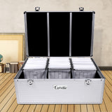 98765-Embellir CD Case DVD Cases Storage Box 500 Discs Aluminium Case DVD Folders