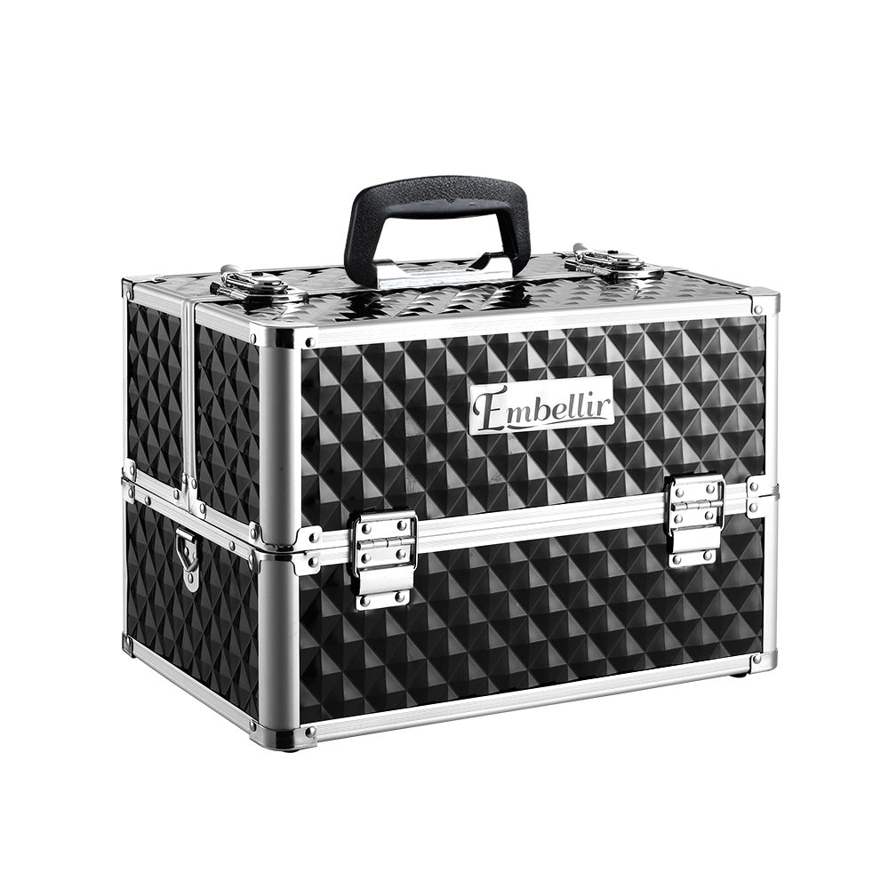Cosmetic & Toiletry Bags: Embellir Portable Cosmetic Beauty Makeup Case - Diamond Black