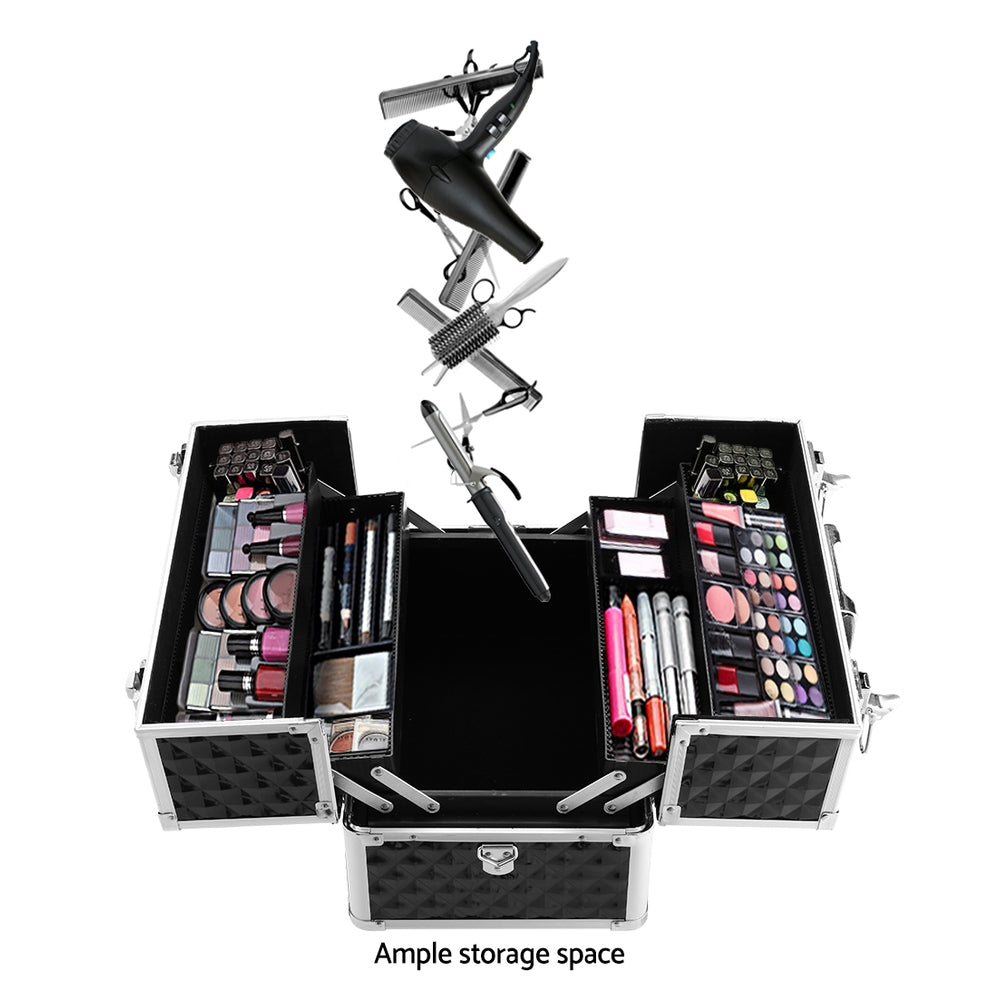 Cosmetic & Toiletry Bags: Embellir Portable Cosmetic Beauty Makeup Case - Diamond Black
