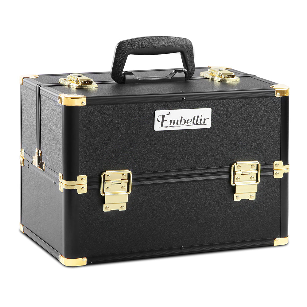 Cosmetic & Toiletry Bags: Embellir Portable Cosmetic Beauty Makeup Case - Black & Gold