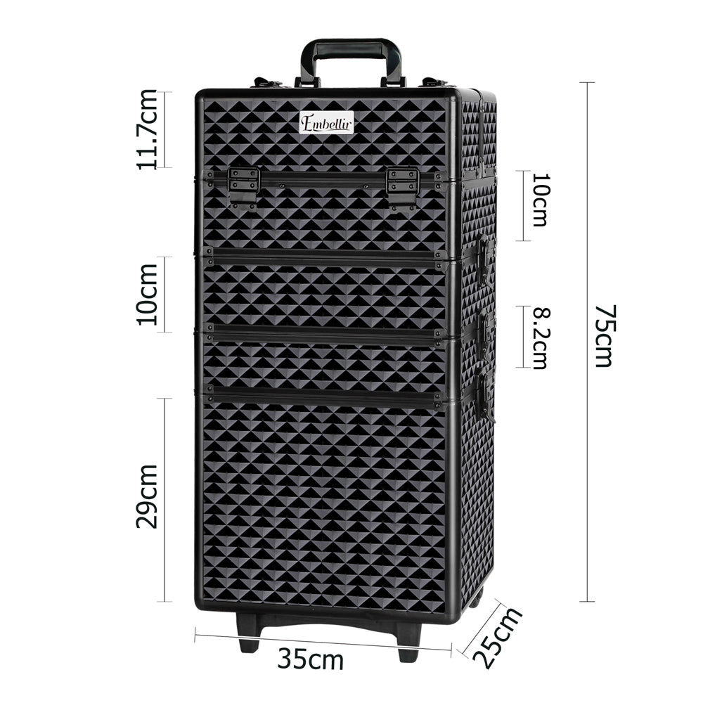 Makeup Organisation & Storage: Embellir Makeup Case Beauty Trolley Cosmetic Organiser Box Travel Wheels Diamond