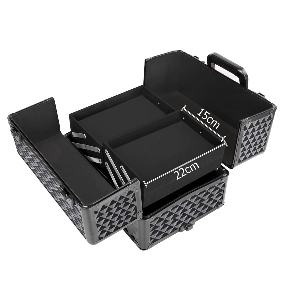 Makeup Organisation & Storage: Embellir Makeup Case Beauty Trolley Cosmetic Organiser Box Travel Wheels Diamond