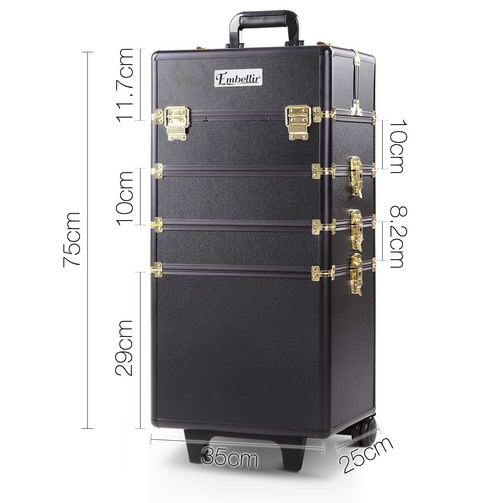 Makeup Organisation & Storage: Embellir Makeup Case Beauty Trolley Cosmetic Organiser Box Travel Wheels Gold