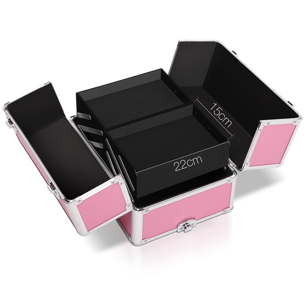 Makeup Organisation & Storage: Embellir Makeup Case Beauty Trolley Cosmetic Organiser Box Travel Wheels Pink