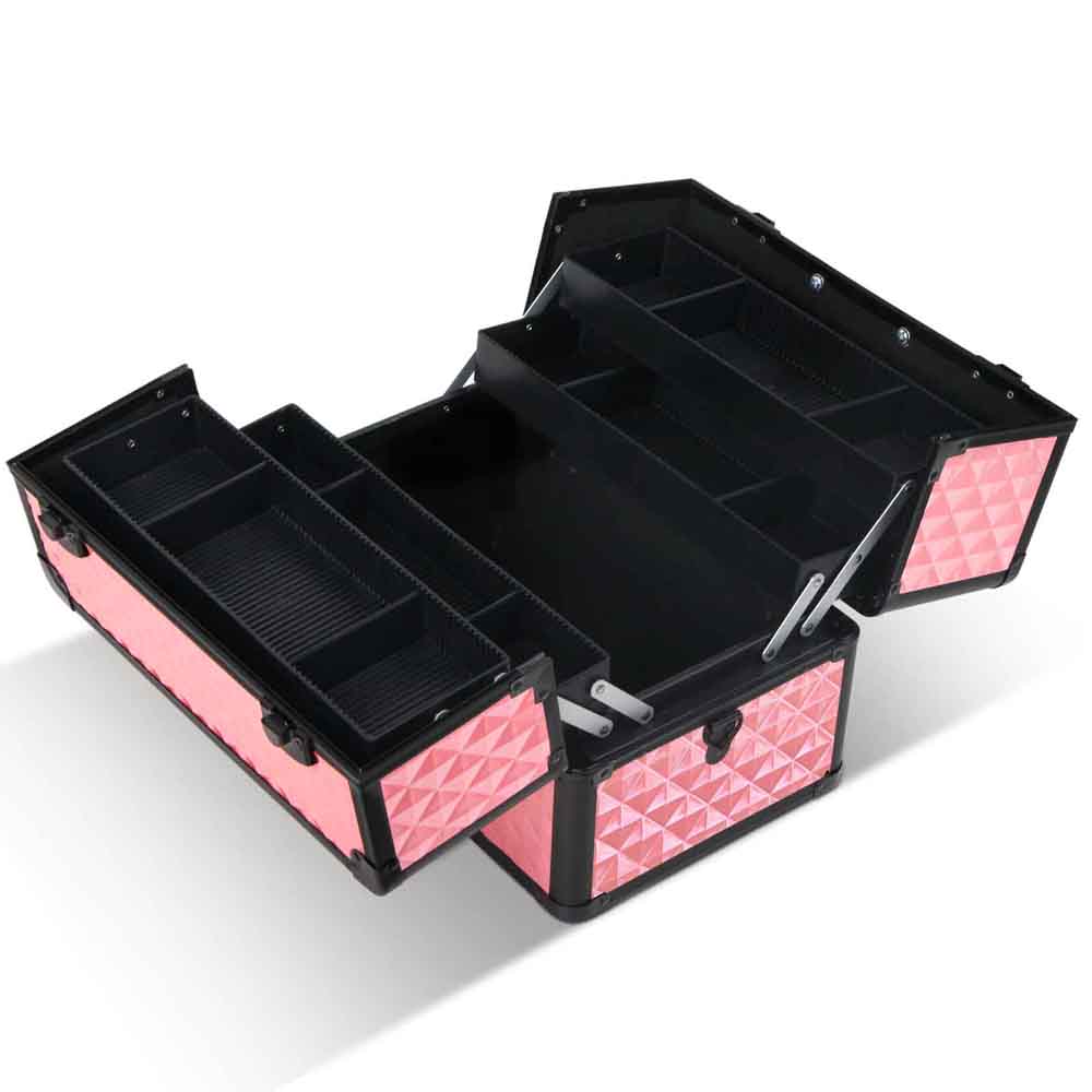Cosmetic & Toiletry Bags: Embellir Portable Cosmetic Beauty Makeup Case - Diamond Pink