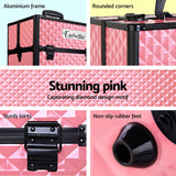 Cosmetic & Toiletry Bags: Embellir Portable Cosmetic Beauty Makeup Case - Diamond Pink