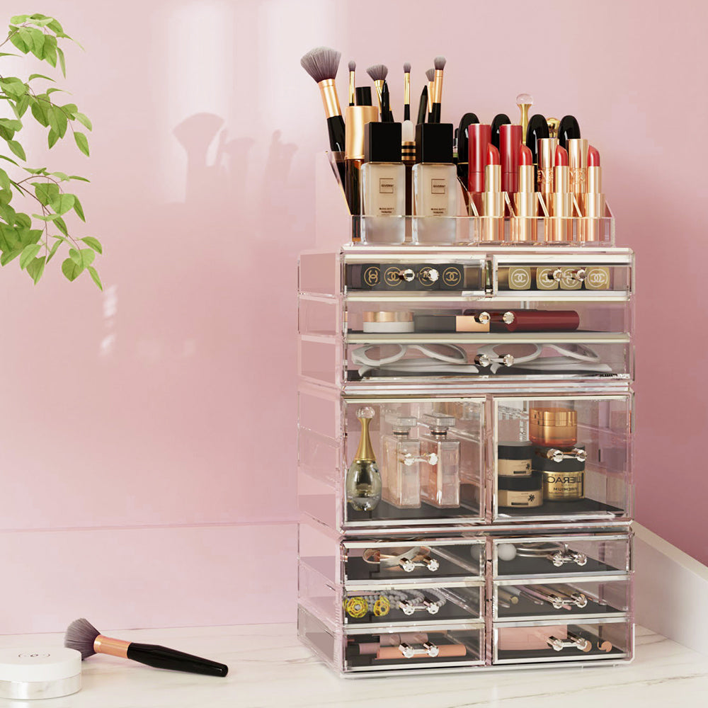 Makeup Organisation & Storage: Embellir Makeup Case Acrylic Cosmetic Organizer Storage Box Jewellery Holder
