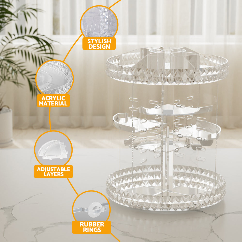 Makeup Organisation & Storage: Embellir Makeup Case Acrylic Rotating Cosmetic Organizer Storage Display Holder