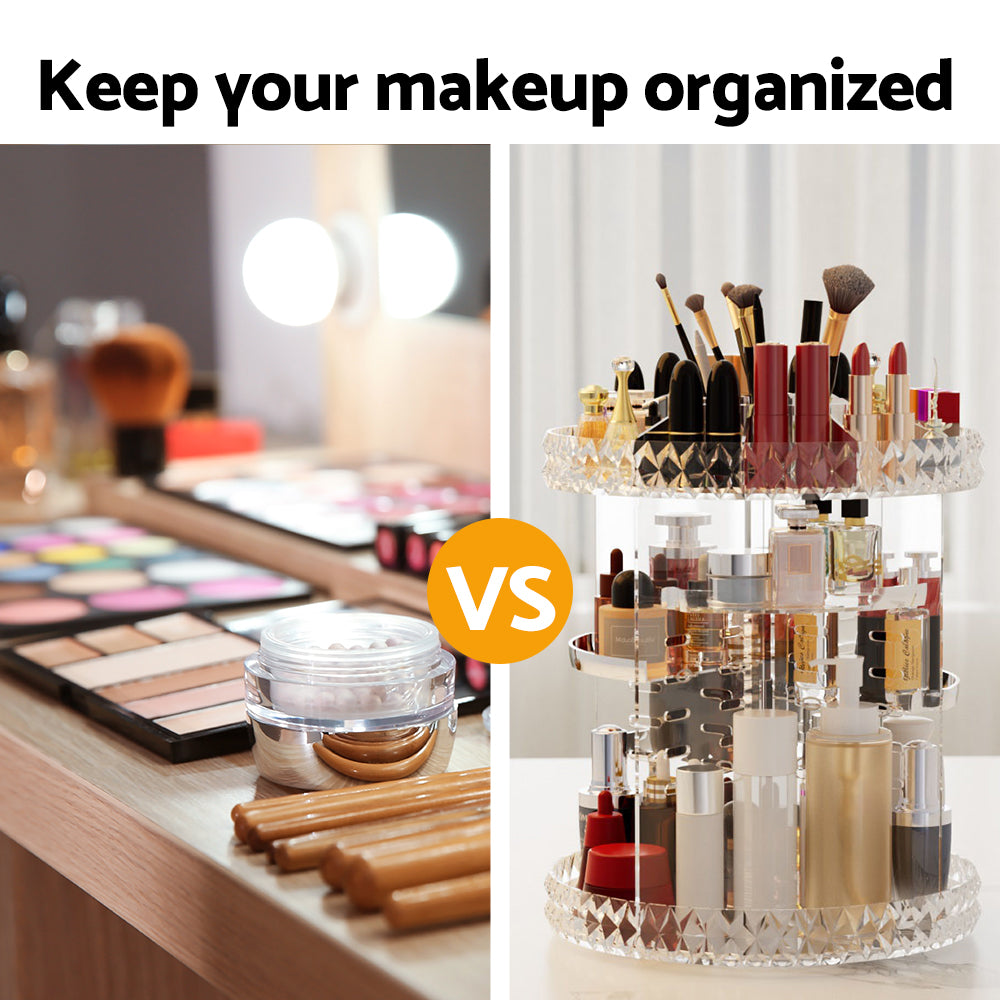 Makeup Organisation & Storage: Embellir Makeup Case Acrylic Rotating Cosmetic Organizer Storage Display Holder