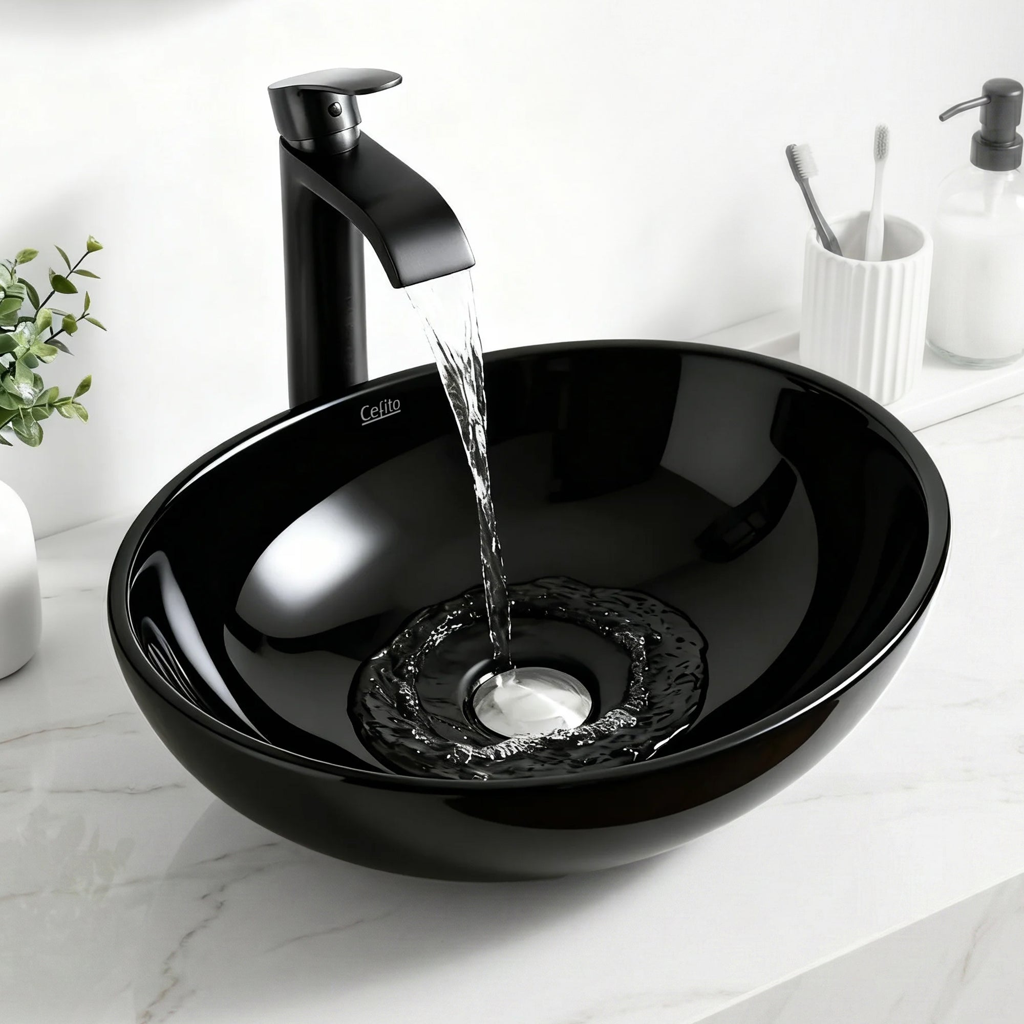 Sinks: Cefito Bathroom Basin Ceramic Vanity Sink Hand Wash Bowl 41x34cm