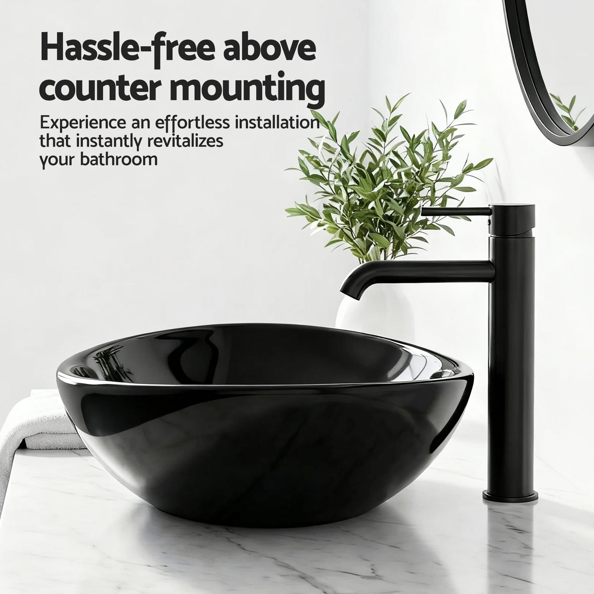 Sinks: Cefito Bathroom Basin Ceramic Vanity Sink Hand Wash Bowl 41x34cm