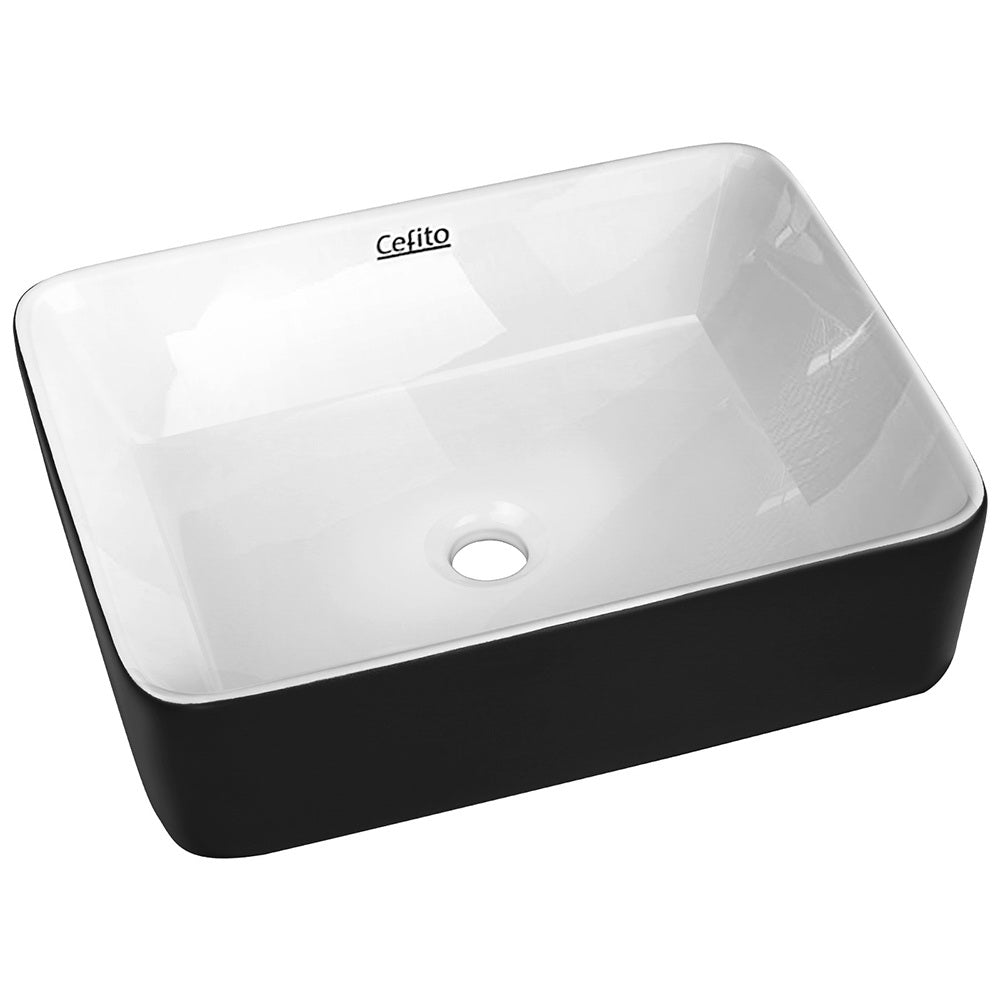 Sinks: Cefito Bathroom Basin Ceramic Vanity Sink Hand Wash Bowl 48x37cm